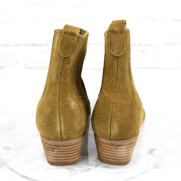 Marc Fisher Brown Suede Pointed Toe Slip On Chelsea Ankle Boots Booties 5.5 - Picture 7 of 10